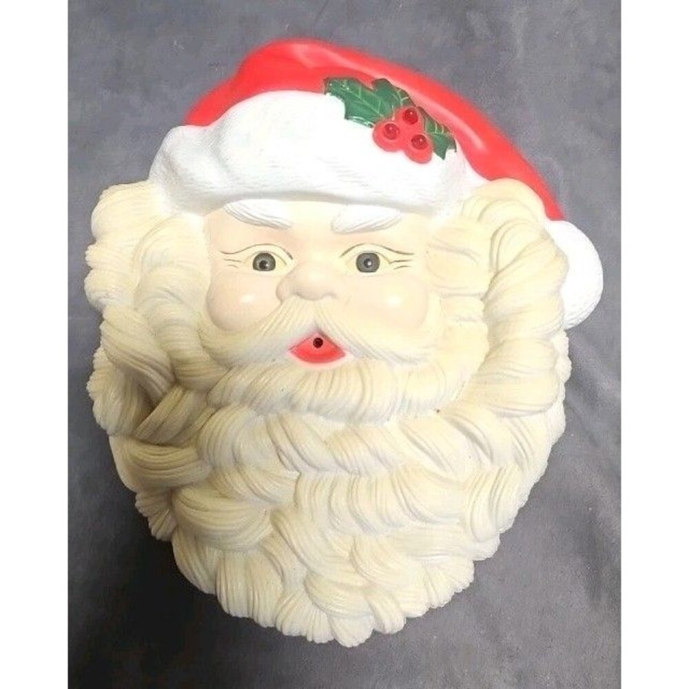 Vtg 1995 Telco Talking Santa Claus Face Musical Motion Activated Christmas Decor